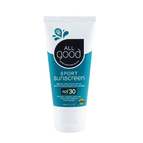 All Good Sport Sunscreen Lotion - Zinc Oxide - Coral Reef Safe - Water Resistant - UVA/UVB Broad Spectrum - SPF 30 (3 oz)